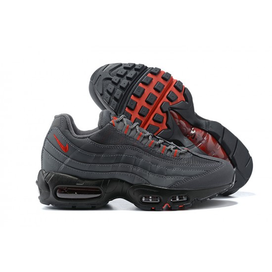 PK God Air Max 95 TT Grey Red and Black Shoes Men