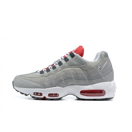 PK God Air Max 95 TT Grey White and Red Shoes Men 