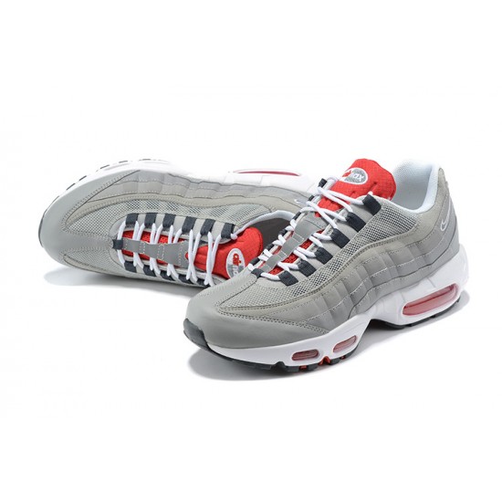 PK God Air Max 95 TT Grey White and Red Shoes Men 