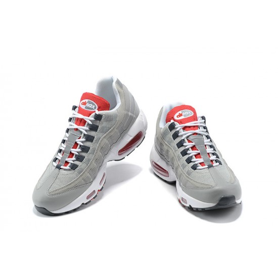 PK God Air Max 95 TT Grey White and Red Shoes Men 