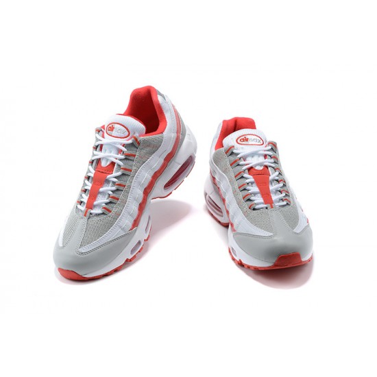 PK God Air Max 95 TT White Red and Grey Shoes Men