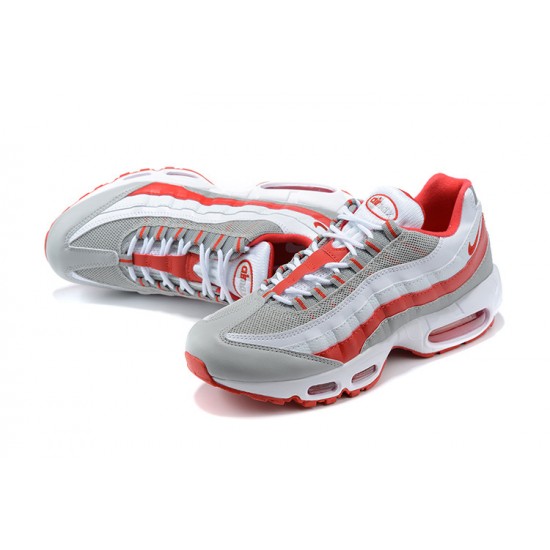 PK God Air Max 95 TT White Red and Grey Shoes Men