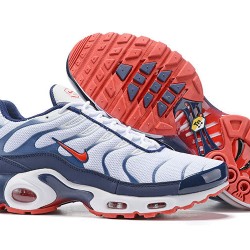 PK God Air Max Plus Tn QS White Blue and Red Shoes Men