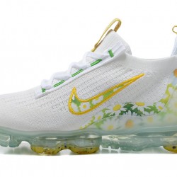 PK God Air VaporMax 2021 Flyknit White Yellow Shoes Women/Men