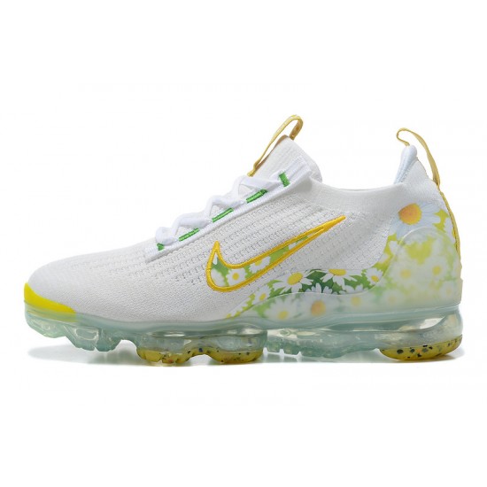 PK God Air VaporMax 2021 Flyknit White Yellow Shoes Women/Men