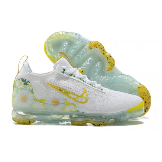 PK God Air VaporMax 2021 Flyknit White Yellow Shoes Women/Men