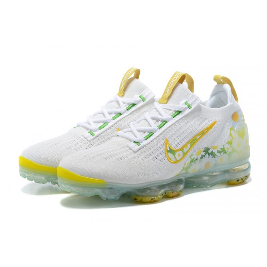 PK God Air VaporMax 2021 Flyknit White Yellow Shoes Women/Men