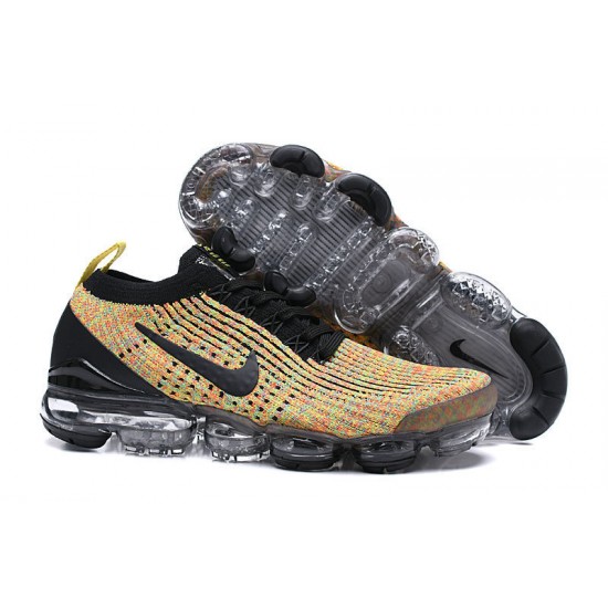 PK God Air VaporMax Flyknit 3 Black Yellow  AJ6900-006 Shoes Women/Men