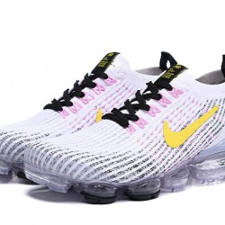 PK God Air VaporMax Flyknit 3 White Yellow AJ6900-103 Shoes Women/Men